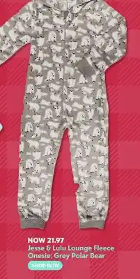 Toys R us Jesse & Lulu Lounge Fleece Onesie : Grey Polar Bear offer