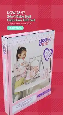 Toys R us You & Me 5-in-1 Baby Doll Highchair Gift Set offer