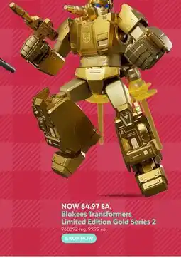 Toys R us Blokees Transformers Limited Edition Gold Series 2 offer