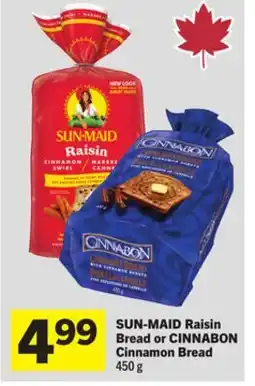Foodland SUN-MAID Raisin Bread or CINNABON Cinnamon Bread offer
