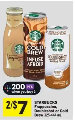 Foodland STARBUCKS Frappuccino, Doubleshot or Cold Brew offer