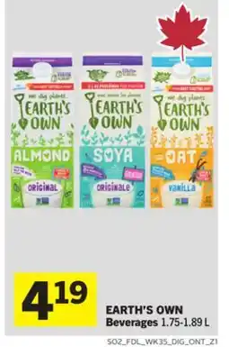 Foodland EARTH'S OWN Beverages offer