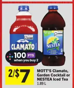 Foodland MOTT'S Clamato, Garden Cocktail or NESTEA Iced Tea offer