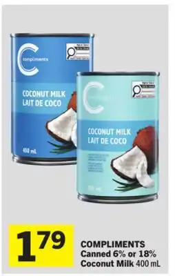 Foodland COMPLIMENTS Canned 6% or 18% Coconut Milk offer