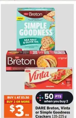 Foodland DARE Breton, Vinta or Simple Goodness Crackers offer