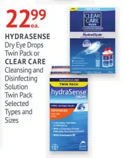 IDA Pharmacy HYDRASENSE or CLEAR CARE offer