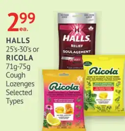 IDA Pharmacy HALLS or RICOLA offer