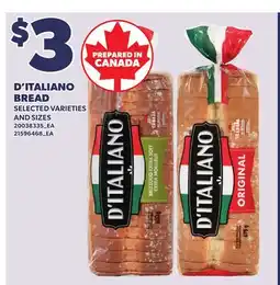 Loblaws D'ITALIANO BREAD offer