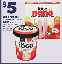 Loblaws IÖGO FROZEN YOGURT, 946 ML OR BARS, 4/8'S offer
