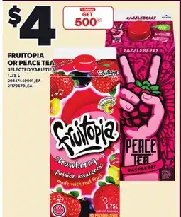 Loblaws FRUITOPIA OR PEACE TEA, 1.75 L offer