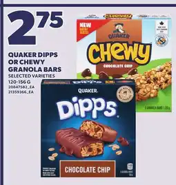 Loblaws QUAKER DIPPS OR CHEWY GRANOLA BARS, 120-156 G offer