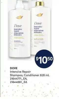 Loblaws DOVE INTENSIVE REPAIR SHAMPOO, CONDITIONER, 828 ML offer