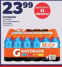 Loblaws GATORADE CLUB PACK, 24 X 591 ML offer