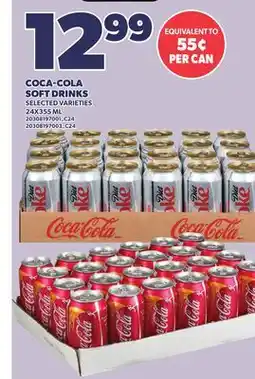Loblaws COCA-COLA SOFT DRINKS, 24X355 ML offer