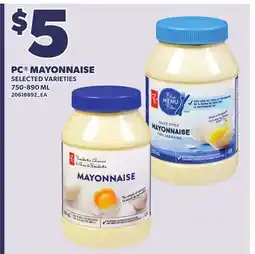 Loblaws PC MAYONNAISE, 750-890 ML offer