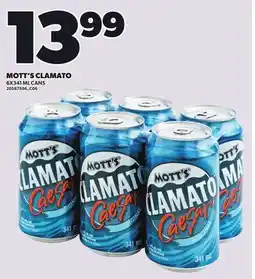 Loblaws MOTT'S CLAMATO, 6X341 ML CANS offer