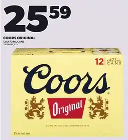 Loblaws COORS ORIGINAL, 12X473 ML CANS offer