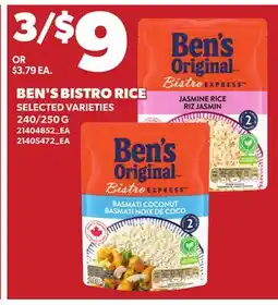Loblaws BEN'S BISTRO RICE, 240/250 G offer
