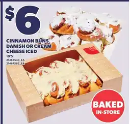 Loblaws CINNAMON BUNS, DANISH OR CREAM CHEESE ICED, 10'S offer