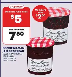 Loblaws BONNE MAMAN JAM OR SPREAD, 250-290 ML offer
