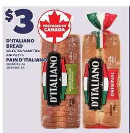 Independent Grocer D'ITALIANO BREAD offer