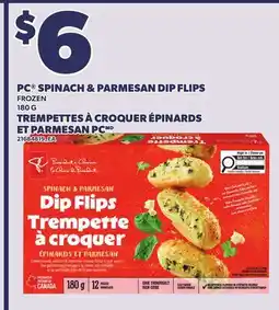 Independent Grocer PC SPINACH & PARMESAN DIP FLIPS, 180 G offer