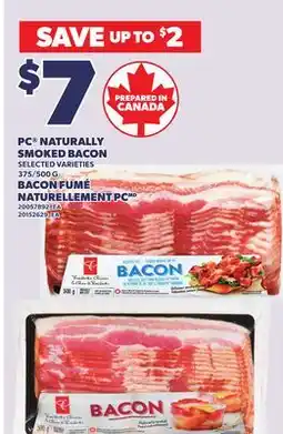 Independent Grocer PC NATURALLY SMOKED BACON 375/500 G offer