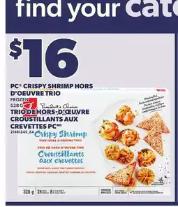 Independent Grocer PC CRISPY SHRIMP HORS D'OEUVRE TRIO 528 G offer