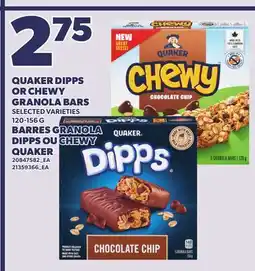 Independent Grocer QUAKER DIPPS OR CHEWY GRANOLA BARS, 120-156 G offer