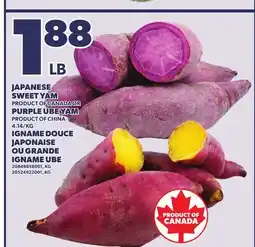 Independent Grocer JAPANESE SWEET YAM PRODUCT OF CANADA OR PURPLE UBE YAM offer