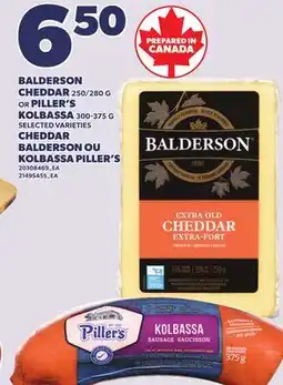 Independent Grocer BALDERSON CHEDDAR 250/280 G OR PILLER'S KOLBASSA 300-375 G offer