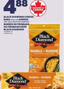 Independent Grocer BLACK DIAMOND CHEESE BARS 400 G OR SHREDS 300-320 G offer