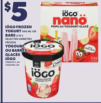 Independent Grocer iÖGO FROZEN YOGURT 946 ML OR BARS 4/8'S offer