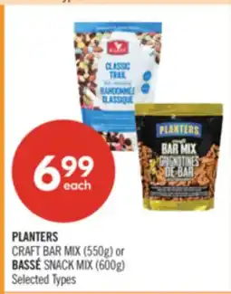 Shoppers Drug Mart PLANTERS CRAFT BAR MIX (550g) or BASSÉ SNACK MIX (600g) offer
