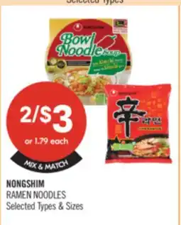 Shoppers Drug Mart NONGSHIM RAMEN NOODLES offer