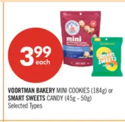 Shoppers Drug Mart VOORTMAN BAKERY MINI COOKIES (184g) or SMART SWEETS CANDY (45g - 50g) offer