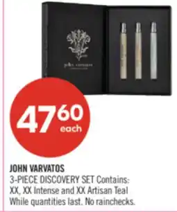 Shoppers Drug Mart JOHN VARVATOS 3-PIECE DISCOVERY SET Contains: XX, XX Intense and XX Artisan Teal offer
