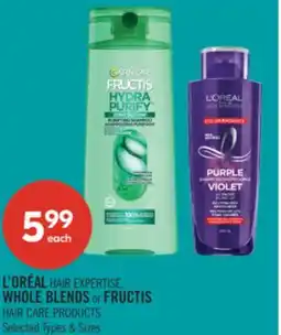 Shoppers Drug Mart L'ORÉAL HAIR EXPERTISE, WHOLE BLENDS or FRUCTIS HAIR CARE PRODUCTS offer