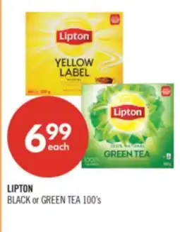 Shoppers Drug Mart LIPTON BLACK or GREEN TEA 100's offer