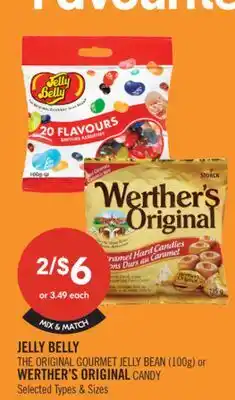 Shoppers Drug Mart JELLY BELLY THE ORIGINAL GOURMENT JELLY BEAN (100g) or WERTHER'S ORIGINAL CANDY offer