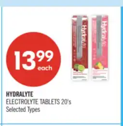 Shoppers Drug Mart HYDRALYTE ELECTROLYTE TABLETS 20's offer