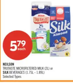 Shoppers Drug Mart NEILSON TRUTASTE MICROFILTERED MILK (2L) or SILK BEVERAGES (1.75L - 1.89L) offer