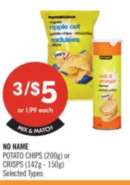 Shoppers Drug Mart NO NAME POTATO CHIPS (200g) or CRISPS (142g - 150g) offer