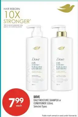 Shoppers Drug Mart DOVE DAILY MOISTURE SHAMPOO or CONDITIONER offer