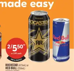 Shoppers Drug Mart ROCKSTAR (473mL) or RED BULL (250ml) offer