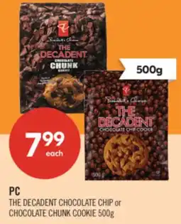 Shoppers Drug Mart PC THE DECADENT CHOCOLATE CHIP or CHOCOLATE CHUNK COOKIE offer