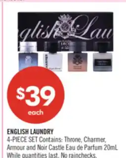 Shoppers Drug Mart ENGLISH LAUNDRY 4-PIECE SET Contains: Throne, Charmer, Armour and Noir Castle Eau de Parfum offer
