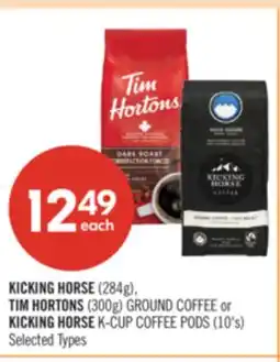 Shoppers Drug Mart KICKING HORSE (284g), TIM HORTONS (300g) GROUND COFFEE or KICKING HORSE K-CUP COFFEE PODS (10's) offer