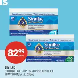 Shoppers Drug Mart SIMILAC 360 TOTAL CARE STEP 1 or STEP 2 READY TO USE INFANT FORMULA 16 x 235mL offer