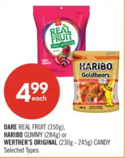 Shoppers Drug Mart DARE REAL FRUIT (350g), HARIBO GUMMY (284g) or WERTHER'S ORIGINAL (230g - 245g) CANDY offer